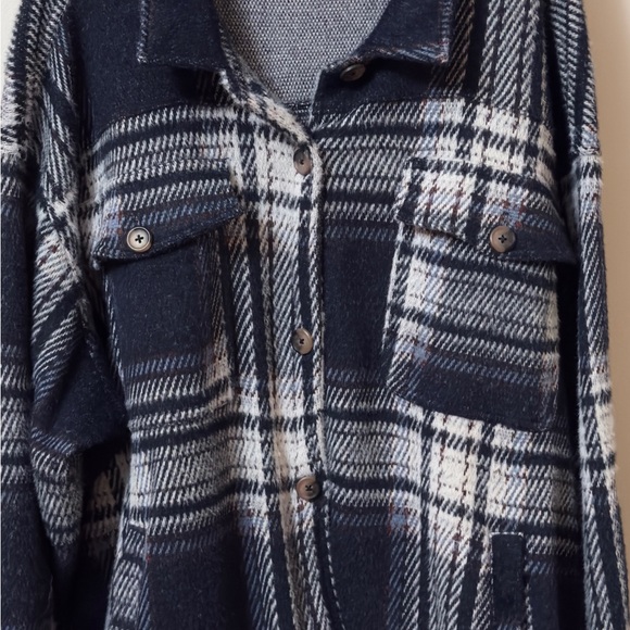 Maurices Tops - Maurices Navy and White Plaid Button-Down Shirt